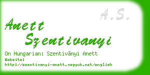 anett szentivanyi business card